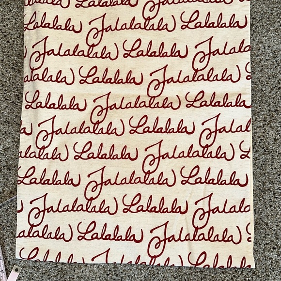 Pottery Barn Falalala lalalala Christmas Runner, Cotton/linen, 101”L x 17W”, EUC - Picture 3 of 3